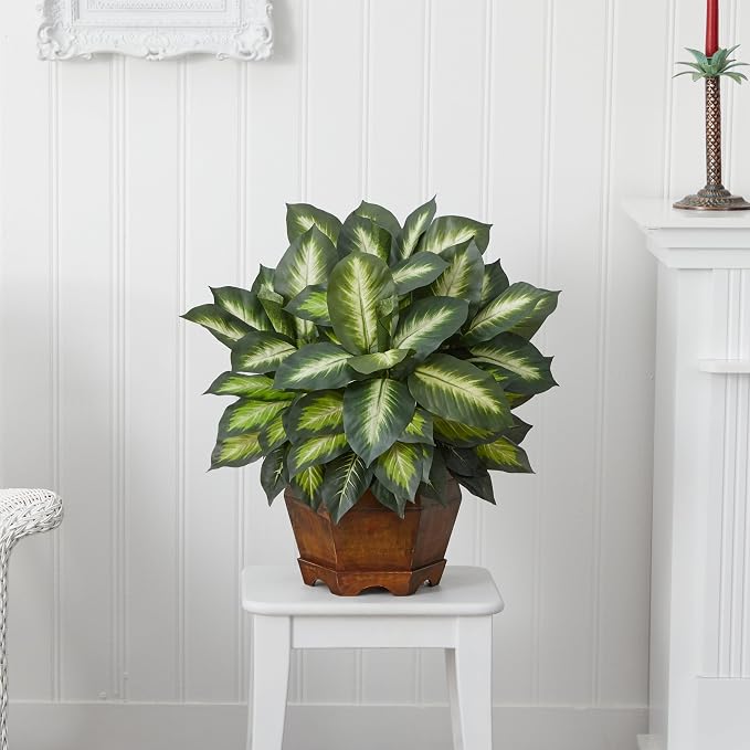 Nearly Natural 24in Artificial Dieffenbachia Silk Plant - Image 7