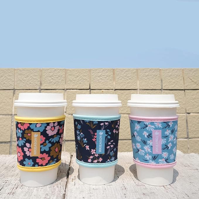 WK IEASON Reusable Hot Cup Insulator Sleeves Neoprene Hot Tea Cup Holder - Image 7