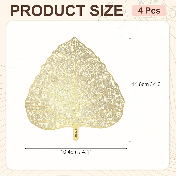 uxcell 4 Pcs Stainless Steel Drink Covers, Leaf Shape Wine Glass Covers - Image 2