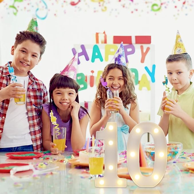 10th Birthday Decoration Light Up Letters, Battery Powered LED Numbers Marquee - Image 3