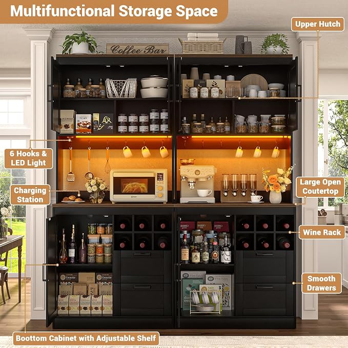 Unikito 72" Tall Pantry Cabinet, Kitchen Pantry Storage Cabinet - Image 7