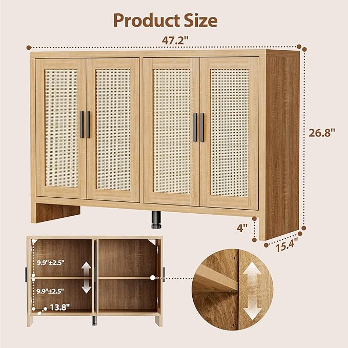 Mericonia Rattan Buffet Cabinet - Image 2