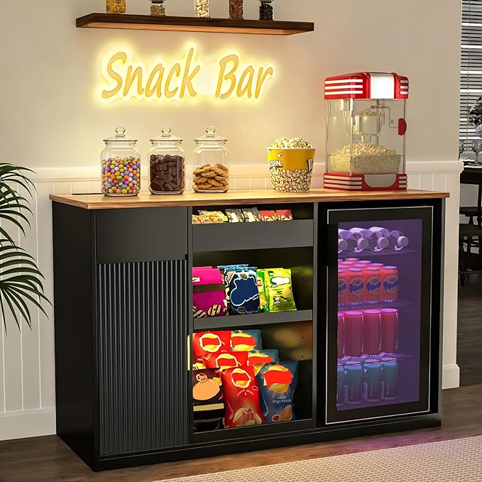 GDLF Snack Bar Cabinet with Fridge Space, Snack Organizer with Storage and by GDLFGoodLife