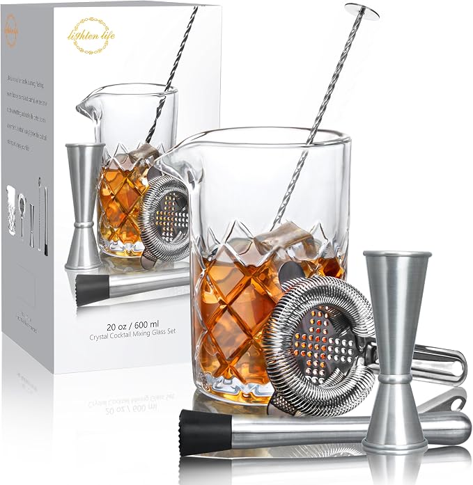 LIGHTEN LIFE Cocktail Mixing Glass Set, Bar Mixing Set - Image 4