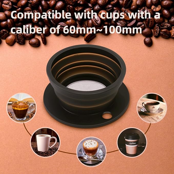 Paperless Collapsible Pour Over Coffee Dripper, Travel Pour Over Coffee Maker - Image 8