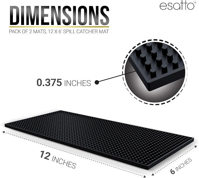 Esatto 6” x 12” Professional Bartender Mat, Useful in Kitchens, Coffee Shops - Image 2