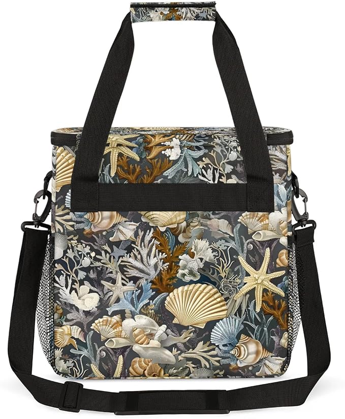 Summer Beach Seashell Coffee Maker Carring Bag, Large Insulated Storage - Image 5