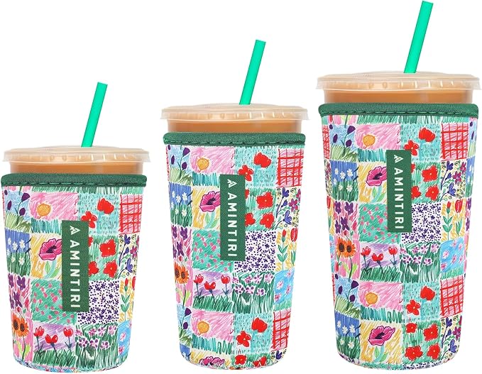 3 Pack Reusable Sleeve for Iced Coffee Cup, Coffee Neoprene Sleeve for Iced&Hot by Unknown