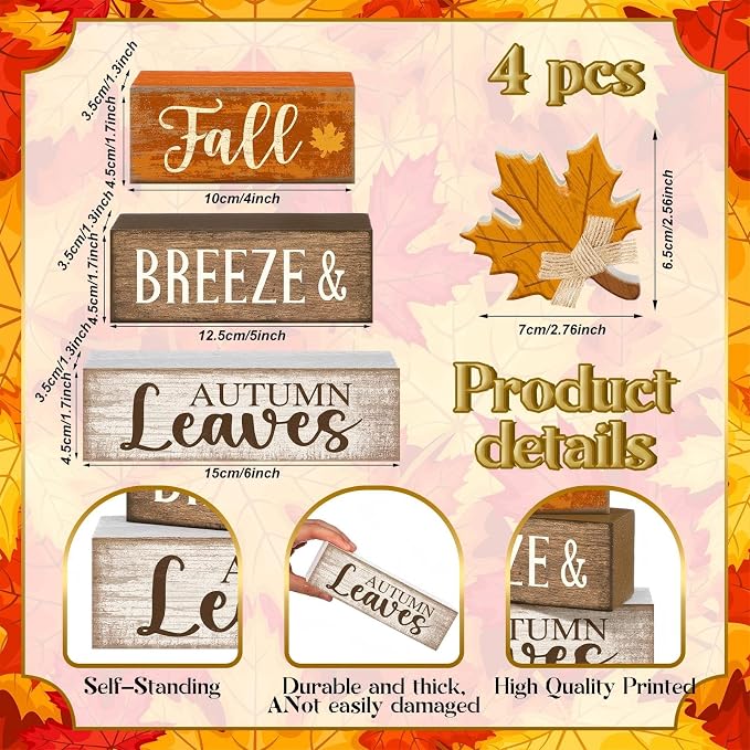 Lineshading 4 Pcs Fall Decoration - Image 2