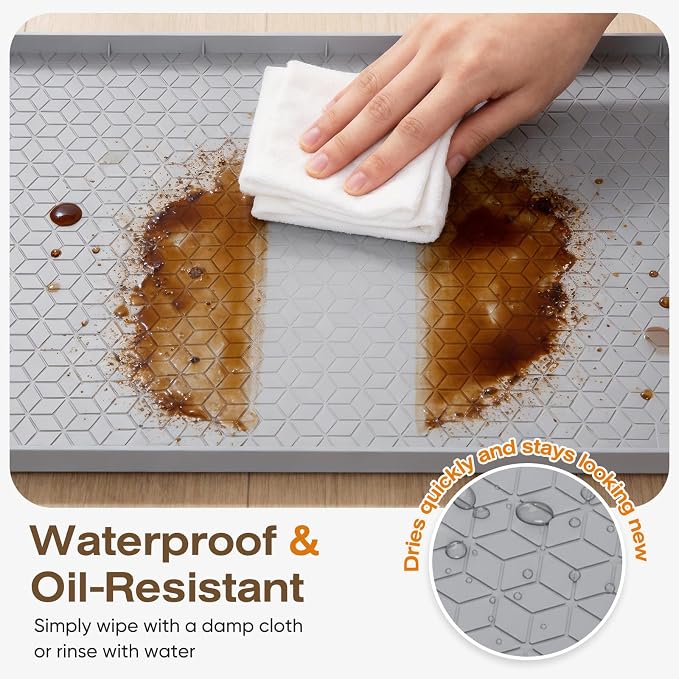 TRZZ Silicone Waterproof Under Sink Mat 34" x 22", Drip Tray and Cabinet Liner - Image 6