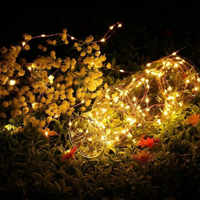 Joomer Fairy String Lights 33FT 100 LEDs Plug in Fairy Lights Indoor Copper - Image 3