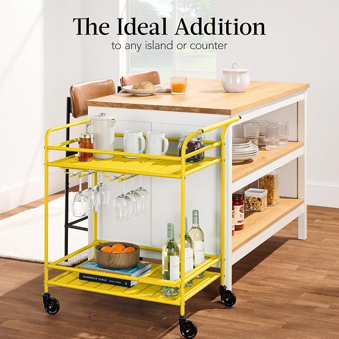 Best Choice Products Rolling Bar Cart, Mobile Home Bar Serving Cart, Serving - Image 6