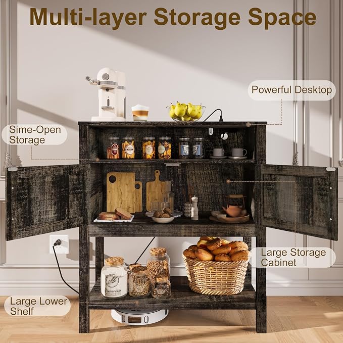 M METERXITY 31.5" W Coffee Bar Cabinet - Image 5