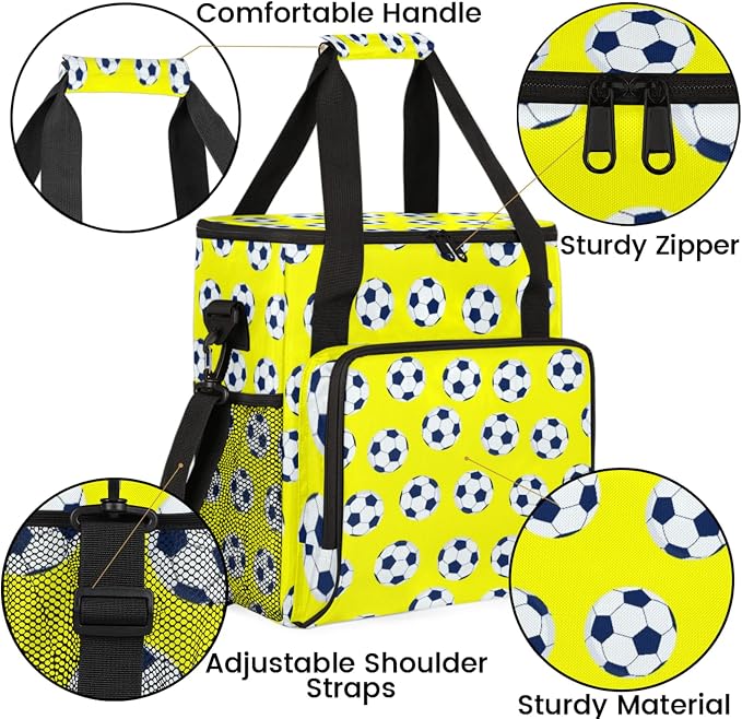 Soccer Coffee Maker Travel Bag, Soccer Large Carrying Storage Case Insulated - Image 6