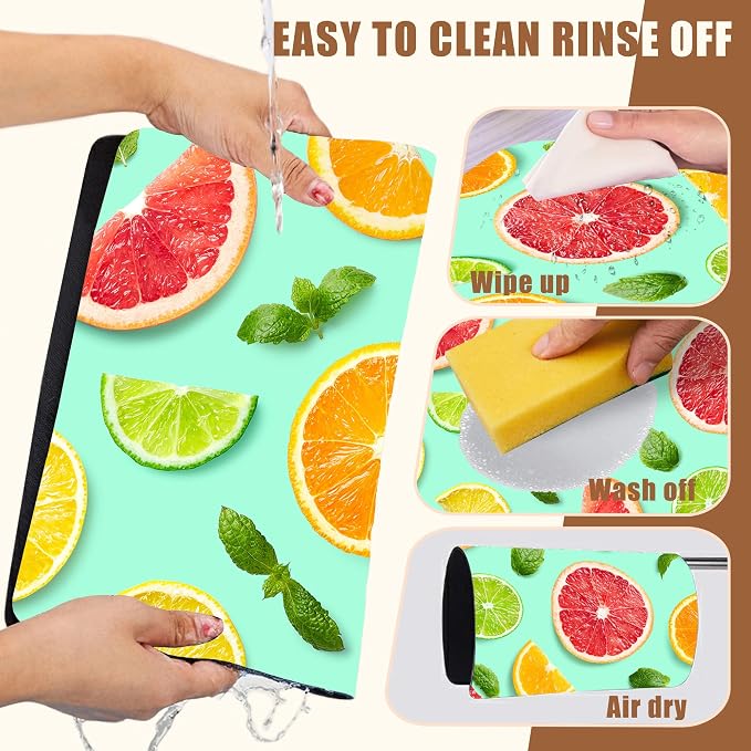 Citrus Fruits and Mint Leaves Dish Drying Mat - Image 5