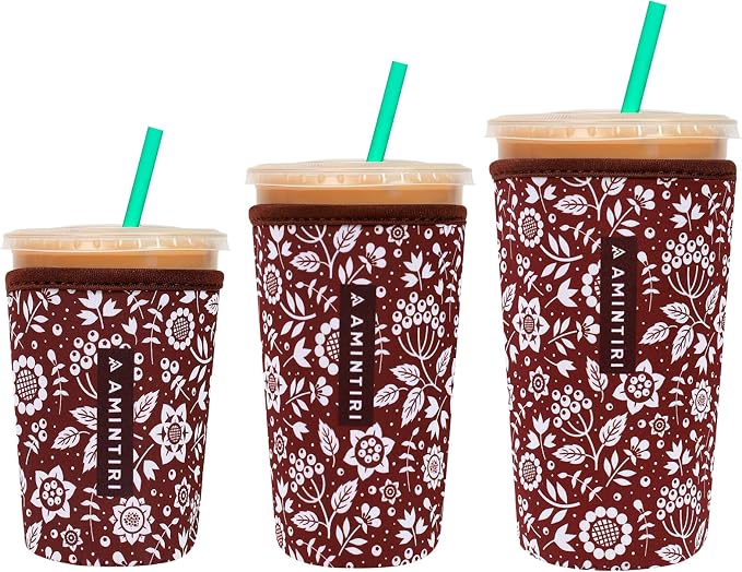 3 Pack Reusable Sleeve for Iced Coffee Cup, Coffee Neoprene Sleeve for Iced&Hot by Unknown