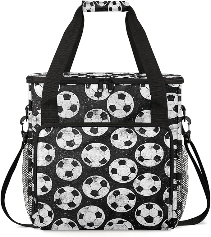 Black And White Soccer Ball Coffee Maker Carring Bag, Large Insulated Storage by Home