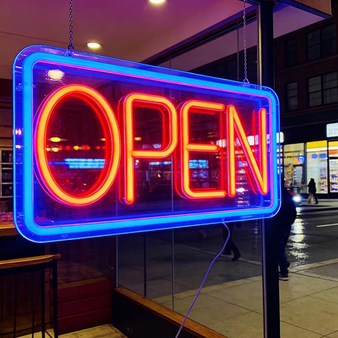 Open Signs for Business, Neon Open Sign Led, 16.5"x 9", - Image 4