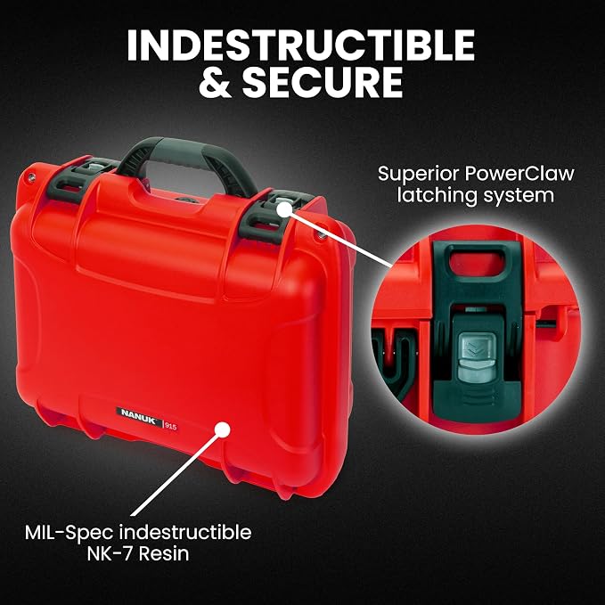 NANUK 915 Hard Case with Cubed Foam – Compact Waterproof Travel Camera Hard - Image 2