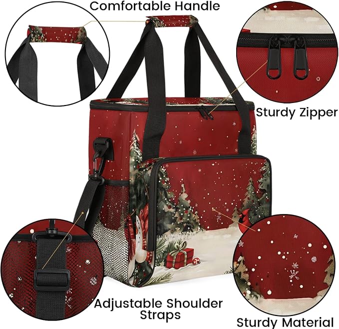 Christmas Coffee Maker Carring Bag, Large Insulated Storage Organizer Case Tote - Image 6