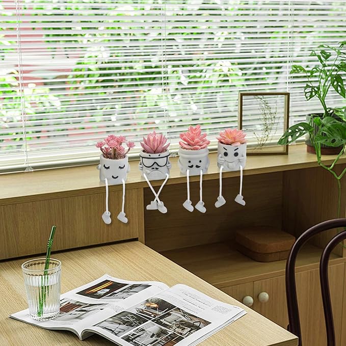 Set of 4 Artificial Potted Mini Succulent Plants - Image 7