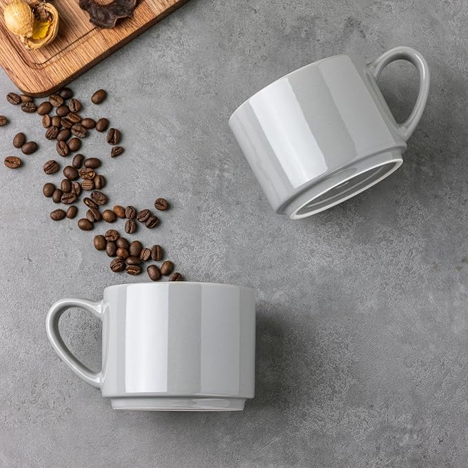 GBhome 14 OZ Coffee Mugs Set of 6, Stackable Ceramic Mugs - Image 3