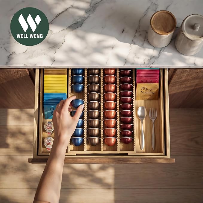 Larger Expandable Bamboo Organizer Holder - Image 3