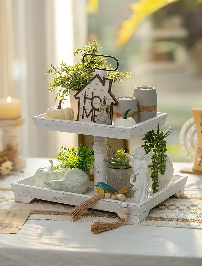 Hanobe 2 Tiered Decorative Tray Stand - Image 8