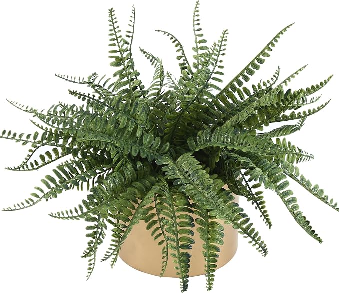 Coferset Small Fake Plant Fern Potted Artificial Plants Fake Fern by Coferset