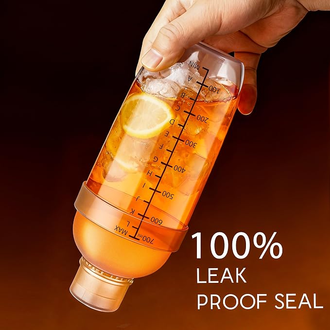 Plastic Cocktail Shaker with Measuring Scale 24oz, Leak-Proof & - Image 3