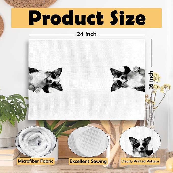 Funny Australian Shepherd Kitchen Towels Set of 2, Funny Dog Kitchen Accessories - Image 6