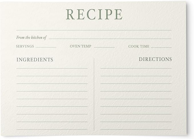 Dashleigh Elegant Recipe Cards 4x6 Double Sided, 50 Pack Thick Cardstock by Dashleigh