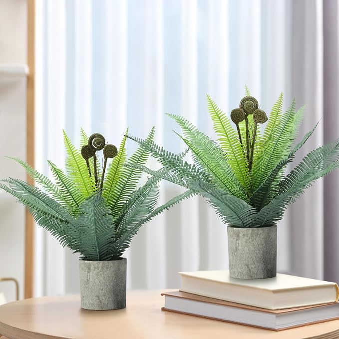 FAVOWREATH 2 Pack Small Fake Plants Potted Artificial Plants Indoor - Image 3