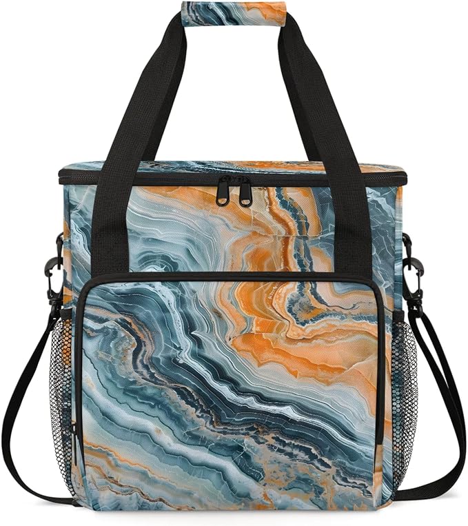 Marble Abstract Coffee Maker Carring Bag, Large Insulated Storage Organizer by Home