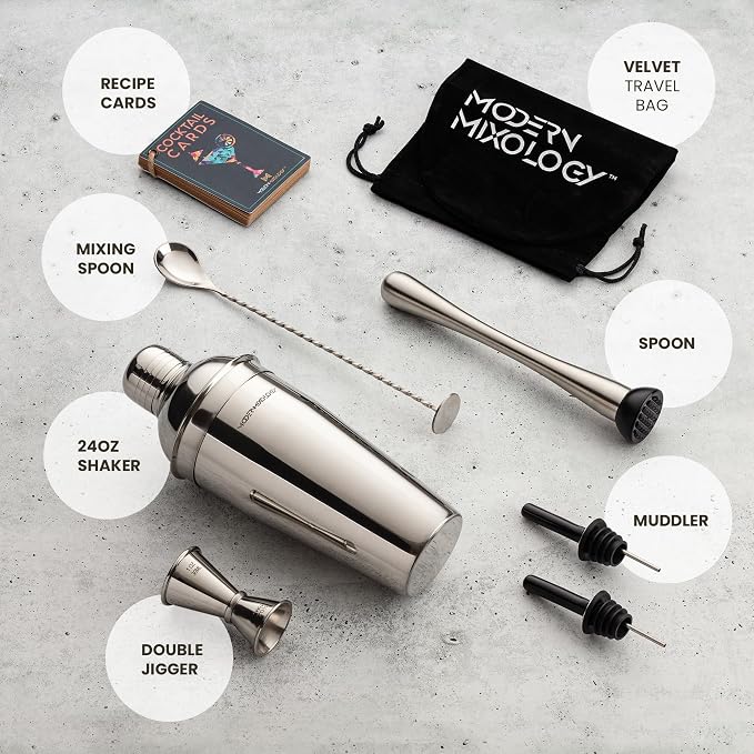 Modern Mixology 8-Piece Cocktail Shaker Set - Image 2