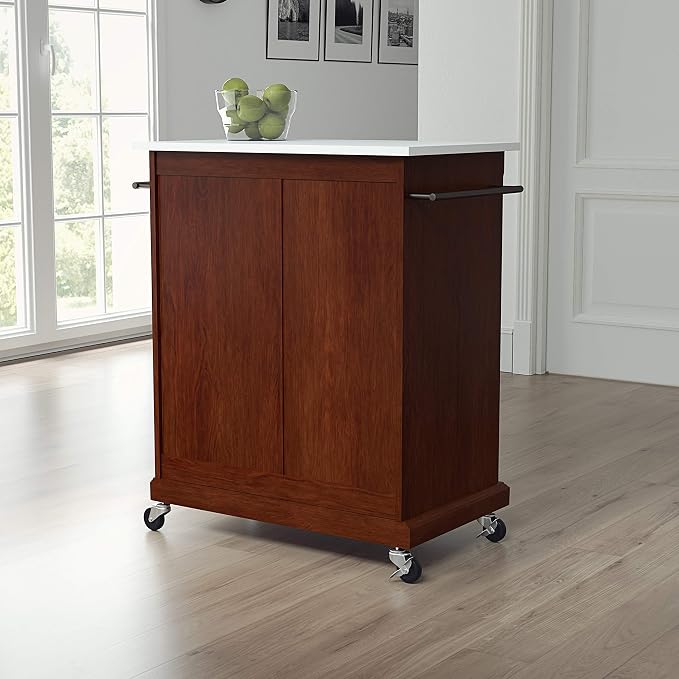 Crosley Furniture Compact Stone Top Small Rolling Cart - Image 5