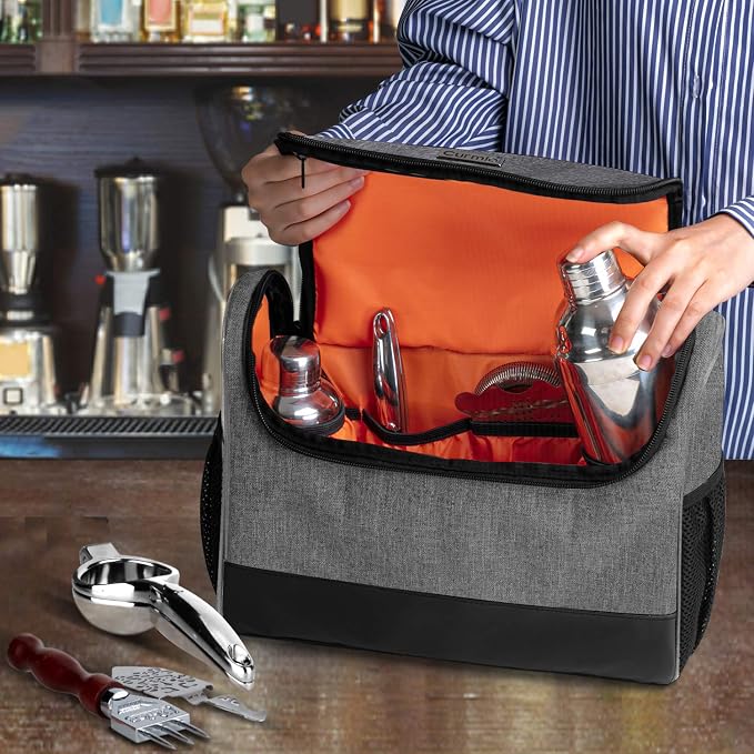 CURMIO Bartender Kit Bag, Portable Travel Carrying Bag - Image 5