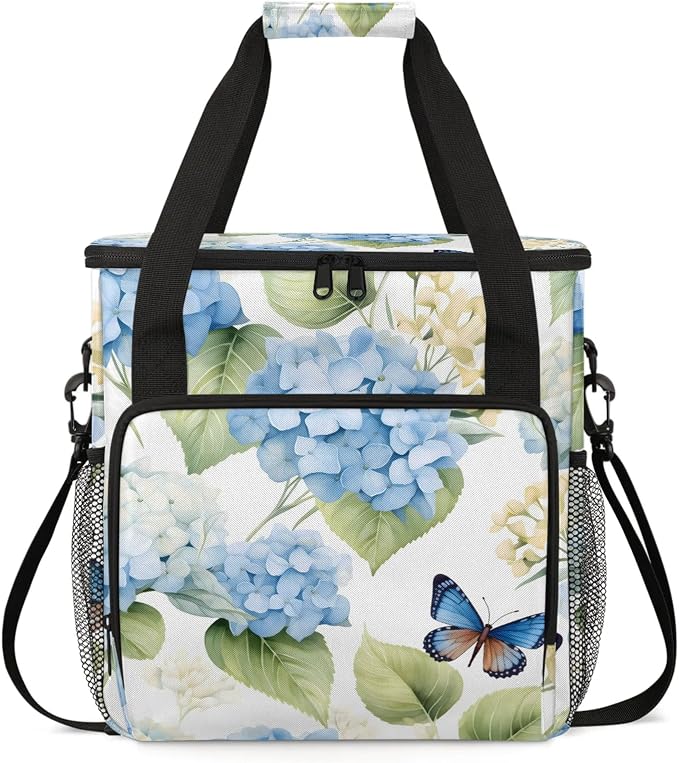 Hydrangea Flower Leaf Coffee Maker Carring Bag, Large Insulated Storage by Home