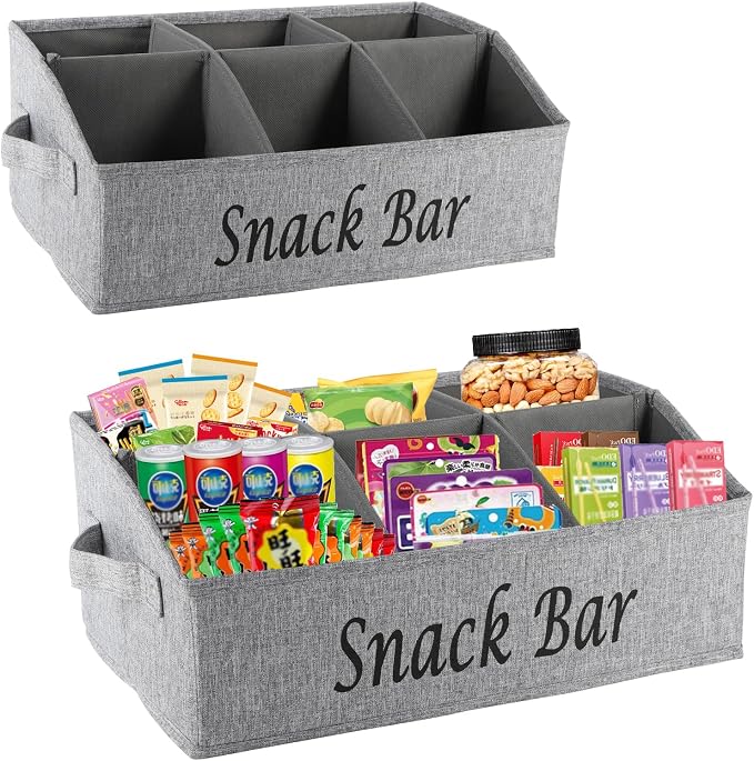 2 Pack Countertop Snack Organizer, Fabric Snack Box Basket by Xbopetda