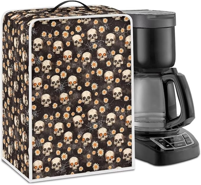 Skull Coffee Maker Dust Cover Small Kitchen Appliance Cover Compatible Most by Unknown
