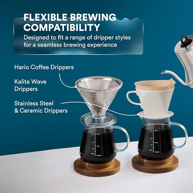 Glass Range Coffee Server For Pour Over Coffee & Tea - 600ml/20oz Ovalware - Image 4