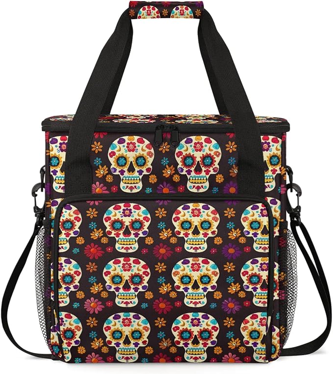 Sugar Skull Day Of The Dead Halloween Coffee Maker Carring Bag, Large Insulated by Home