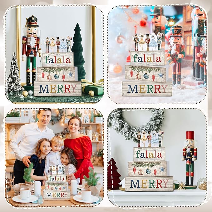 Lineshading 4 Pcs Christmas Table Decorations Wooden Nutcracker Fairy Ballet - Image 5