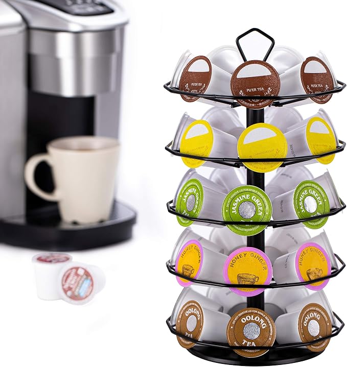 FlagShip for Keurig Pod Holder K cup Carousel Coffee Pod Holder Stand Black - Image 4