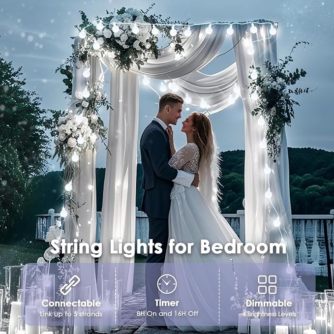 100LED Connectable Classroom String Lights Indoor Outdoor, 43ft White Globe - Image 6