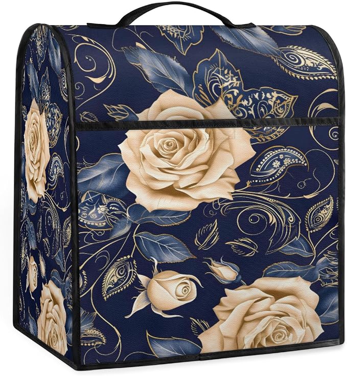 Roses Kitchen Aid Mixer Cover Compatible Stand Mixer Dust Cover | Golden Blue by YoYoYuchong