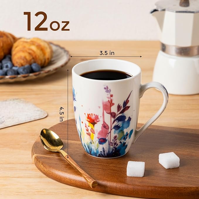 GBhome 12oz Coffee Mugs Set fo 6, Ceramic Coffee Mugs - Image 3