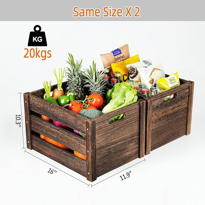 Wooden Crates, Farmhouse Wood Crates - Image 2