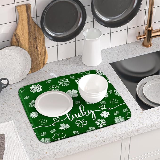 Lucky Shamrocks Dish Drying Mats - Image 6