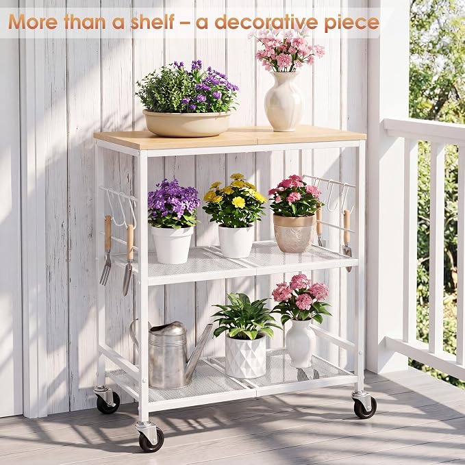 Rolling Kitchen Microwave Cart, 3-Tier Cart - Image 6